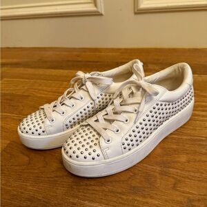 Steve Madden White Studded Sneakers